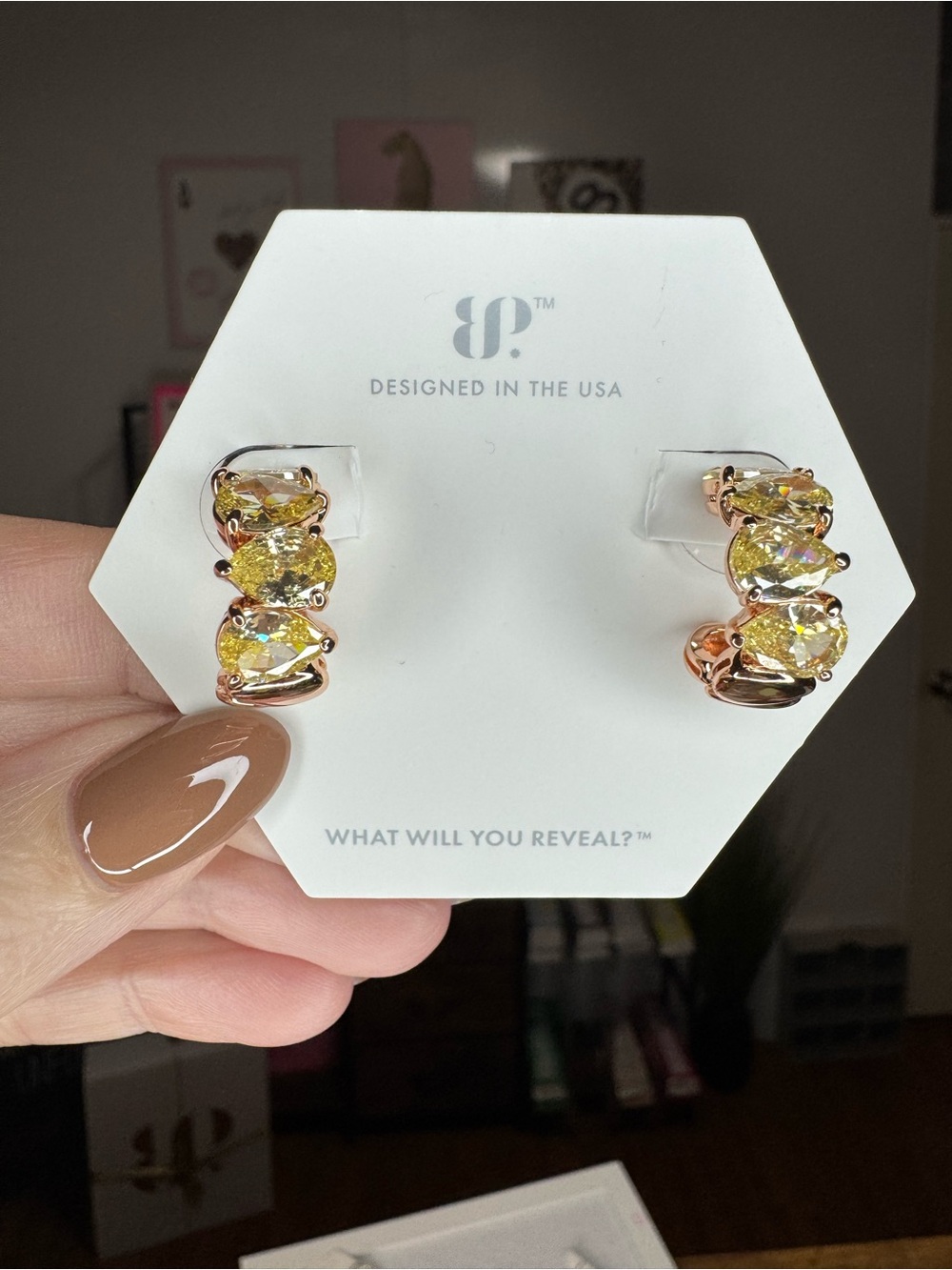 Lemon rose gold earrings